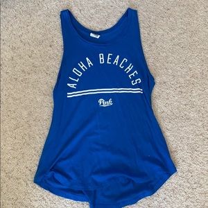 Pink “Aloha Beaches” tank top